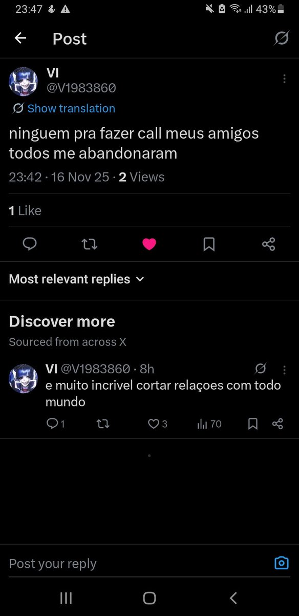 <a href="/V1983860/">VI</a> eu ia falar que é bem relatable isso mas olha a porra do tweet que aparece ali