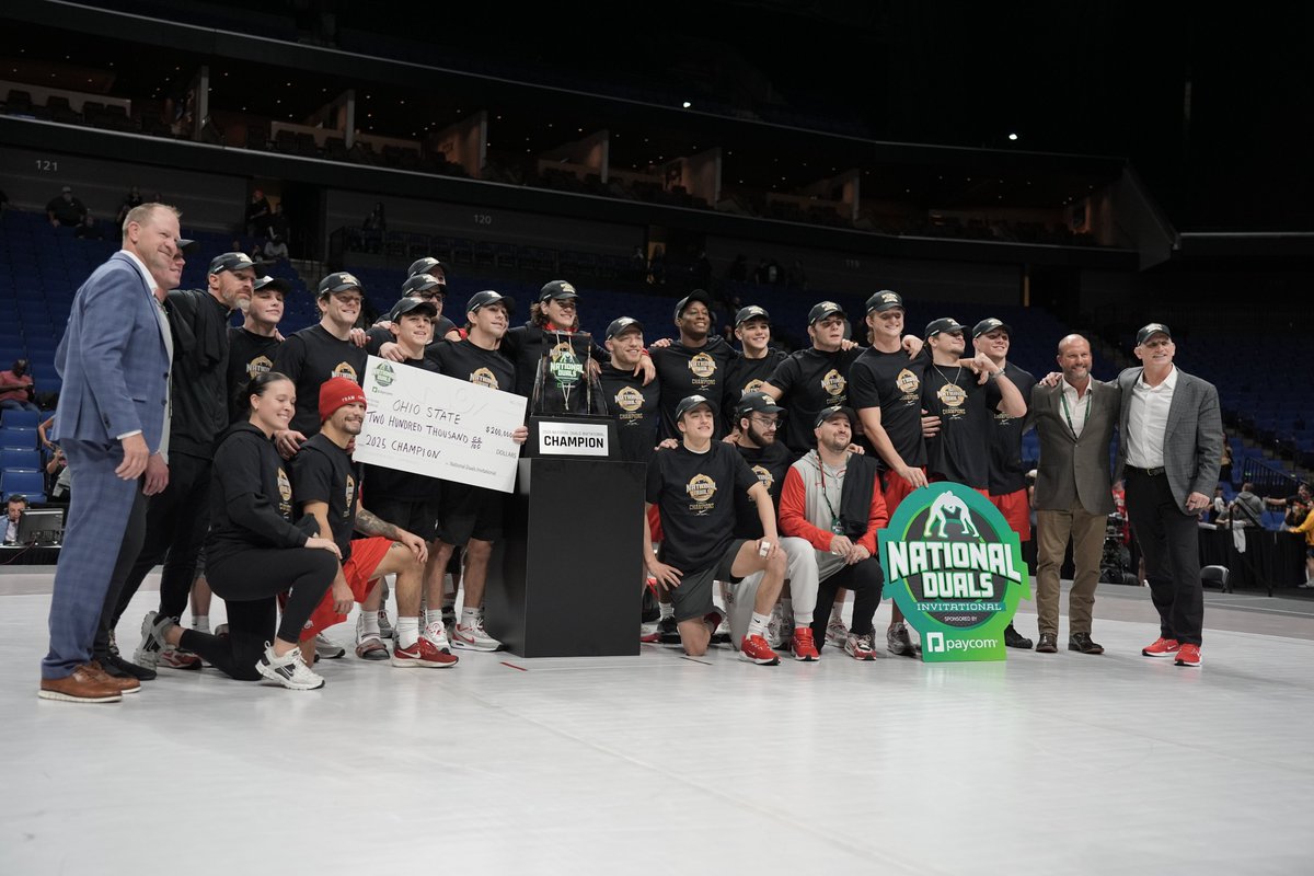 NDIWrestling's tweet photo. Congratulations to Ohio State - your National Duals Invitational champions!

The Buckeyes capped off an incredible weekend of wrestling with a legendary performance to secure the $200,000 grand prize.

#NDIWrestling #Paycom https://t.co/LDS1eH7CdO