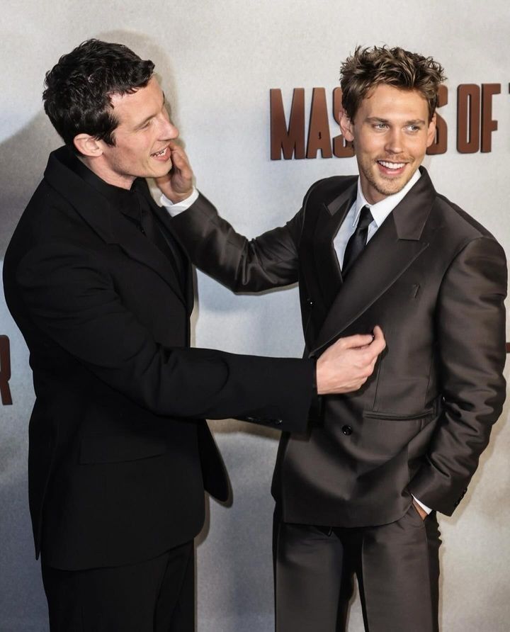 strkrry's tweet image. sometimes i stop and think about how gorgeous austin butler and callum turner looked at the masters of the air premiere