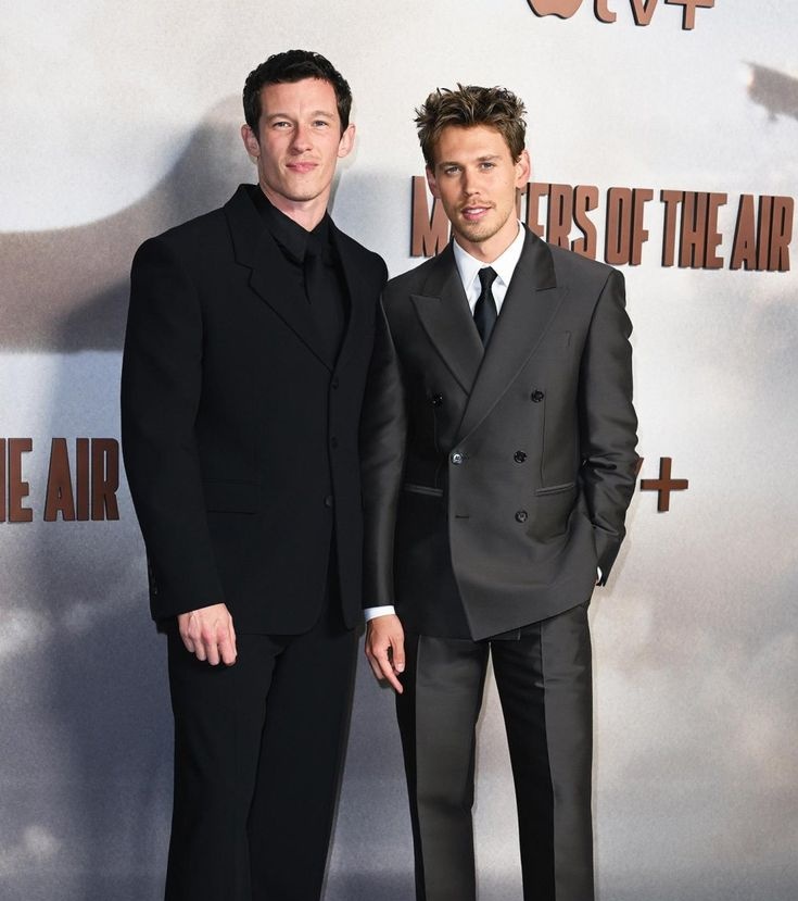 strkrry's tweet image. sometimes i stop and think about how gorgeous austin butler and callum turner looked at the masters of the air premiere