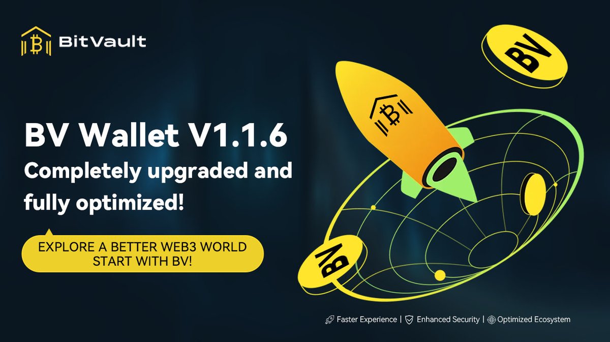 BitVaultpro's tweet photo. 🚀BV Wallet Updated to V1.1.6!
Experience a smoother, more secure Web3 wallet service!
The BV ecosystem continues to evolve, dedicated to delivering an exceptional Web3 experience for you.
#BVWallet #Web3 #Crypto #Blockchain #Update https://t.co/tb0FoWyE3I