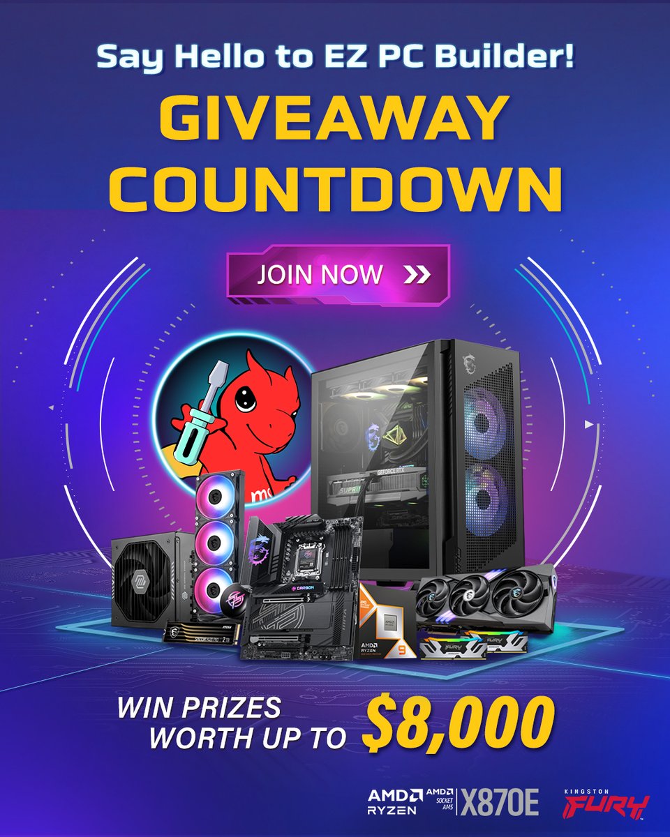 msigaming's tweet image. ❗Giveaway Countdown❗
Thought you missed your chance? Jump into MSI’s EZ PC Builder, and complete the tasks on our website for a chance to win prizes worth up to $8,000.
👉 msi.gm/EZ-PC_Builder
⏳ Until Nov 28, 23:59 (UTC+8)

#EZPCBuilder #AIassistant