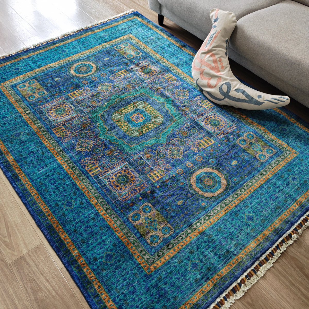 美品レア物タペストリー300個以上宝石と金糸刺繍絨毯 豪華一点物