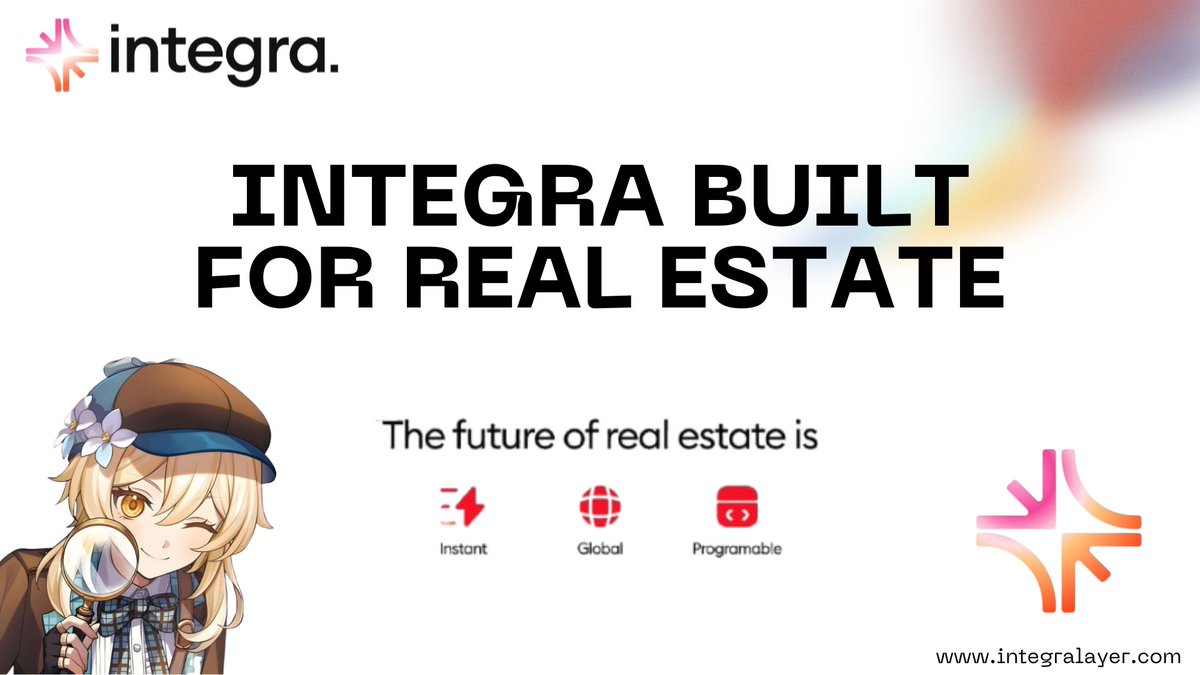 Andri_an79's tweet image. THE CHAIN BUILT FOR REAL ESTATE, NOT HYPE

Meet @integra_layer  
A full-stack L1 built by real-estate asset managers with $12B+ AuM and top tokenization teams behind it.

Not “multi-asset.”
Not “do everything.”
It focuses on one thing only: real estate.
Made liquid. Made…