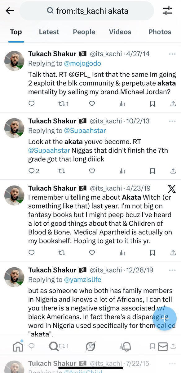 JashuwahJackson's tweet image. Notice the Akata tweets in 2013-2018 and how the tone changes with the rise of the #ADOS movement. Understand those early tweets are the real them they are running around claiming sameness now because they are scared. But pre the #ADOS movement they were good and comfortable in…