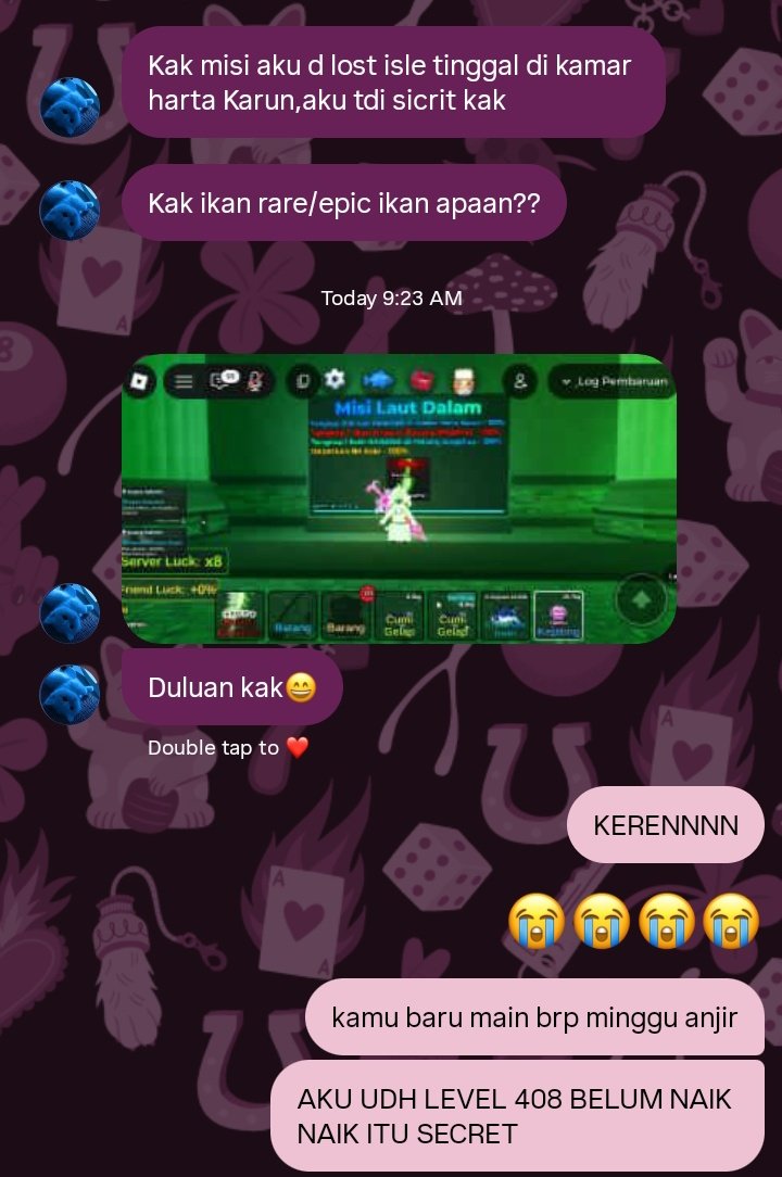 dia yg aku ajarin + modalin malah lolos isle duluan pake fluorescent rod 🥲🥲