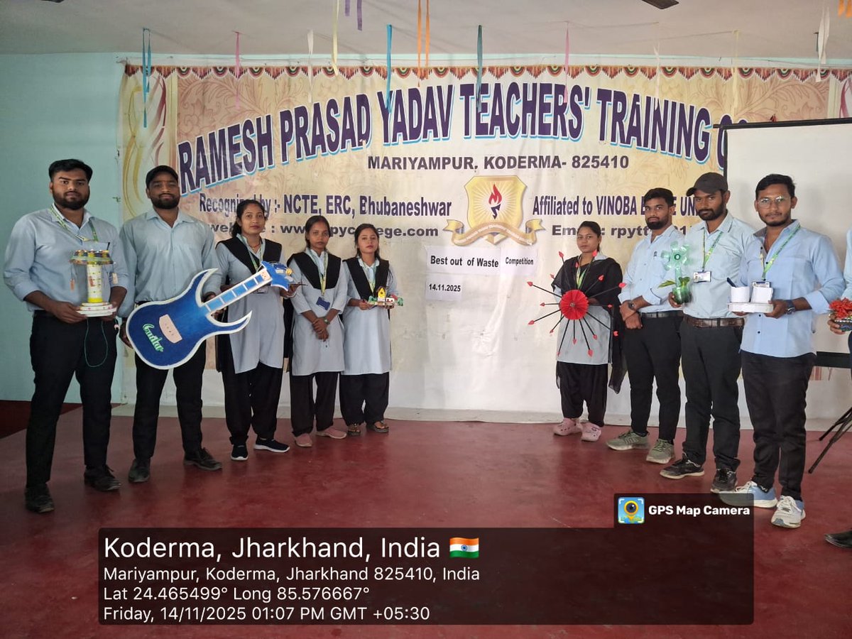 RpyttcKoderma's tweet image. रमेश प्रसाद यादव शिक्षक प्रशिक्षण महाविद्यालय में बेस्ट आउट ऑफ वेस्ट प्रतियोगिता का आयोजन किया गया।