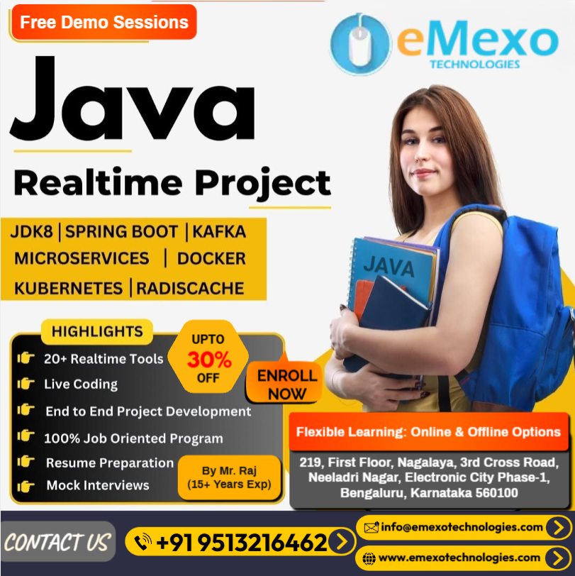 eMexo_Tech_SEO's tweet image. Best Core Java Training in Electronic City, Bangalore☕ – eMexo Technologies!
Calling All Future Java Developers! @everyone @highlight @followers
📞Call/WhatsApp: +91 9513216462
📧Email: info@emexotechnologies.com
🌐Course Details: emexotechnologies.com/courses/java-c…
🔖#CoreJava #Programming