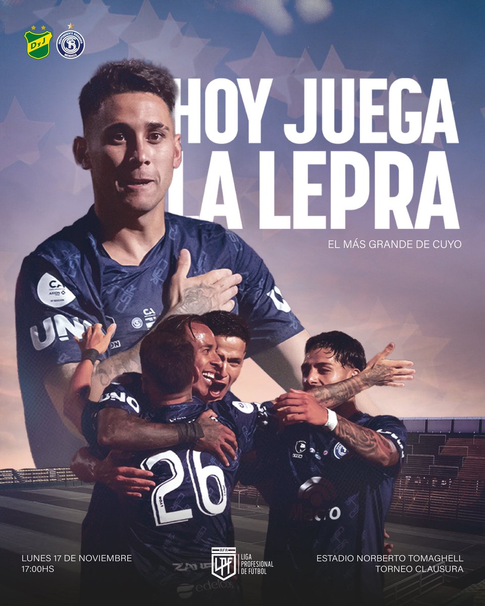 ¡HOY JUEGA EL MÁS GRANDE DE CUYO!💙

Fue un año largo, con muchos objetivos en juego para todos.

Por suerte, nosotros cumplimos el nuestro.🏆😉

¡Vamos Campeón, a cerrar el año con una alegría más!👊🏼🔵

📺 Seguilo en vivo por ESPN Premium. 

Suscribite al pack fútbol
