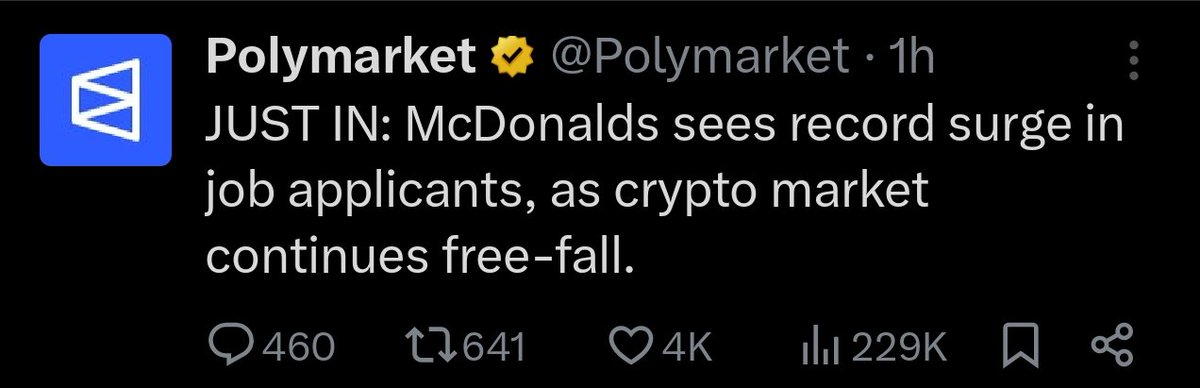 McDonald’s hiring spree going crazy 🤣 

whole timeline went from “wen lambo” to crypto bros asking “bro where do we keep the ketchup packets” in one cycle.
😁💀