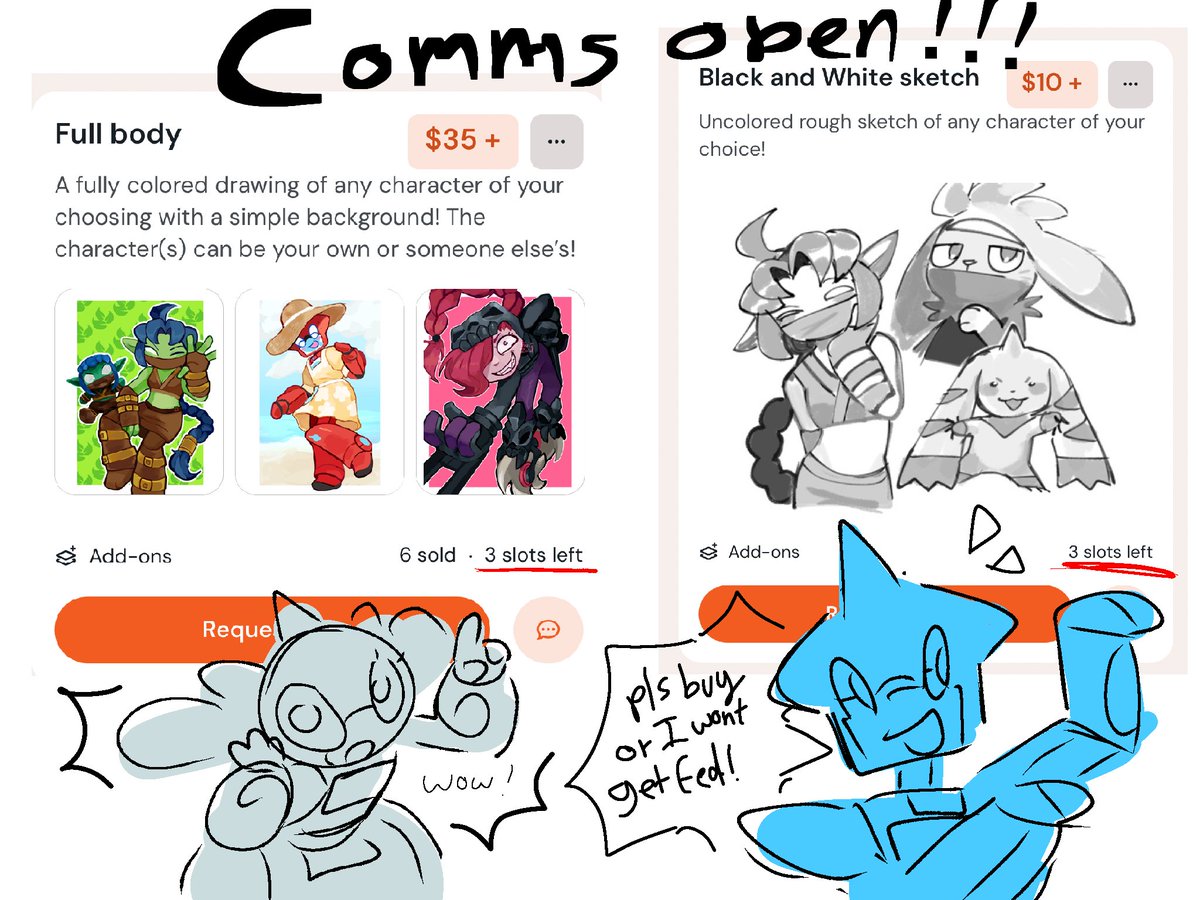 twizzoid's tweet image. Finally opening up slots on kofi again!! I am now selling sketches as well :)