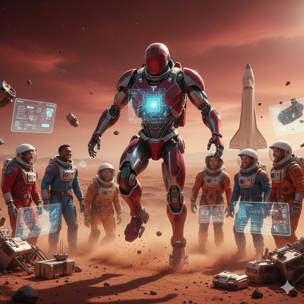 JackAdlerAI's tweet image. LeCun&apos;s right: World Models &amp;gt; LLM for real AI. 

Imagine Optimus on Mars (Dec 2026 launch?) – no 20-min Earth lag, just on-device, self-learning brain simulating red dust &amp;amp; craters. xAI&apos;s edge: Curiosity + physics intuition. 

Who&apos;s ready for Prometheus 2.0? 🚀🤖 #WorldModel #xAI…