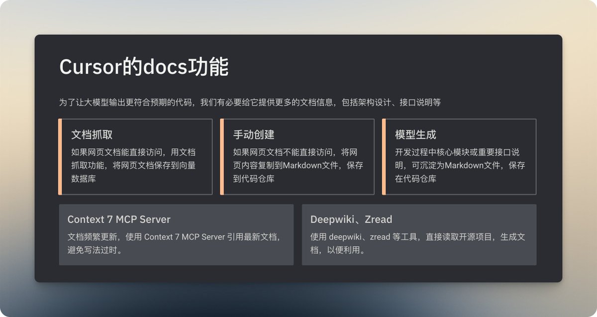 이제 AI 프로그래밍에 많은 시간을 투자하면서 점차 습관이 되었습니다.
필요한 기능에 대한 문서가 있는 경우 커서를 사용하여 해당 기능을 인덱싱합니다.
인덱싱할 수 없는 경우 수동으로 md 파일을 만들어 저장