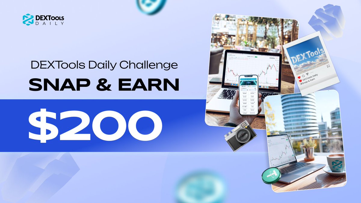 📸 DEXTools Daily Challenge – Snap &amp; Earn 200 USDT!

Ready to show your DeFi spirit?
Join our DEXTools Photo Challenge and stand a chance to win your share of 200 USDT!

💰 Rewards

🎯 20 winners with the most engaging posts (likes + comments + shares)
👉 10 USDT each
Total Prize
