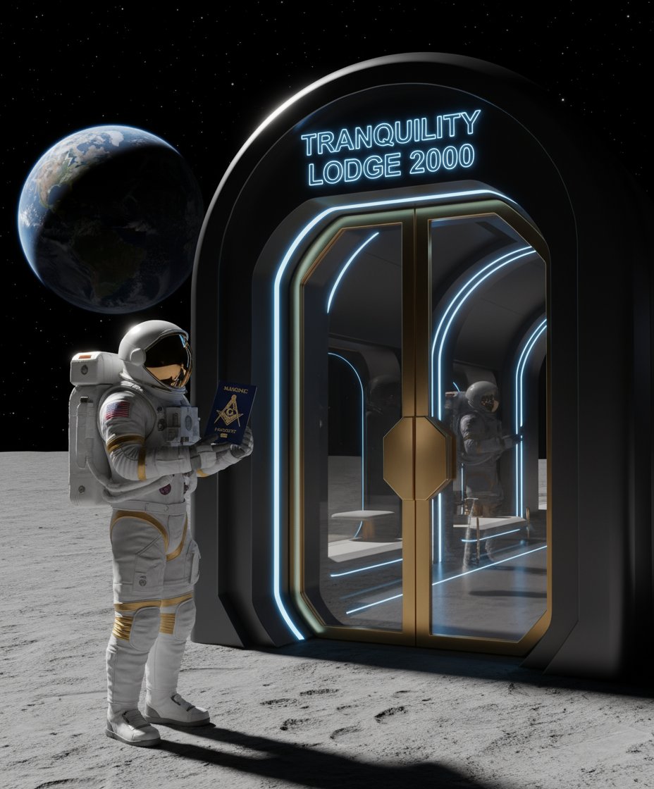 33Travellers's tweet photo. Buzz Aldrin, Freemason and astronaut, claimed Masonic jurisdiction for Texas on the moon on July 20, 1969, and consecrated the first lunar lodge, Tranquility Lodge No. 2000. https://t.co/HxQDcIQ0FY