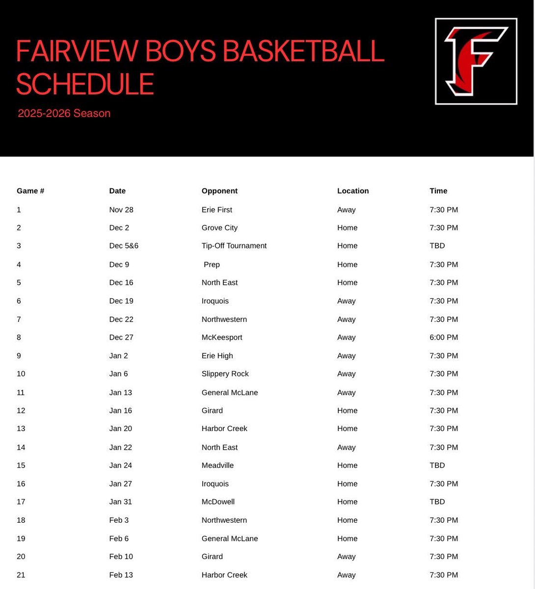 Fairview Boys Basketball tweet media