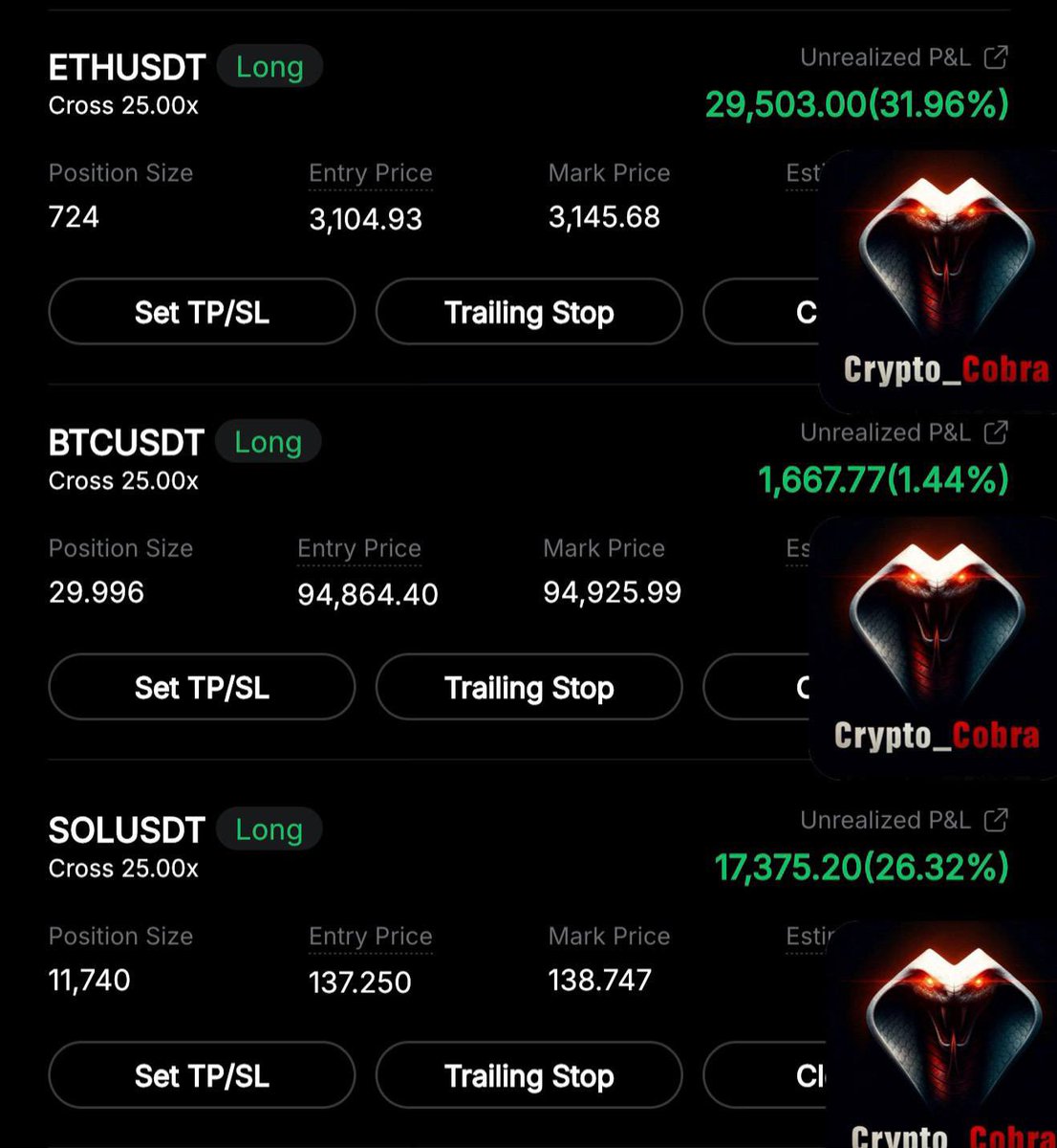 CryptoWhales55's tweet photo. Just closing half my position on #BTC, #ETH, and #SOL and moving the stop loss to my entry.
Let’s keep an eye on today’s volatility (Monday) and grab the best entries for the week!
Providing full guidelines in #VIP_CHANNEL🔥
For more signals link in bio
⤵️🔗️ https://t.co/9W5Qq3Eoo6
#BYBIT #ETHUSDT #BTCUSDT $BTC #BTC #BINANCE #RESOLVUSDT #PIEVERSEUSDT #STRKUSDT #EVAAUSDT #TRADOORUSDT