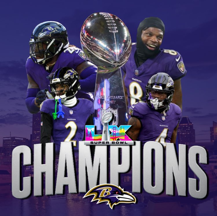 OfficialNTFL's tweet image. THE RAVENS ARE YOUR SUPER BOWL LX CHAMPIONS! #SBLX #RavensFlock