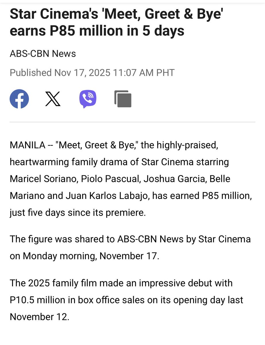 StarCinema's tweet image. You turned this film into a journey we’ll never forget. MEGA BLOCKBUSTER! 🩵

Thank you for feeling every moment, every hug, every heartbeat with us. 💙🫶

Today, we’re held by 85 Million hearts and we’re endlessly grateful.

Meet, Greet &amp;amp; Bye is now showing in cinemas worldwide.…