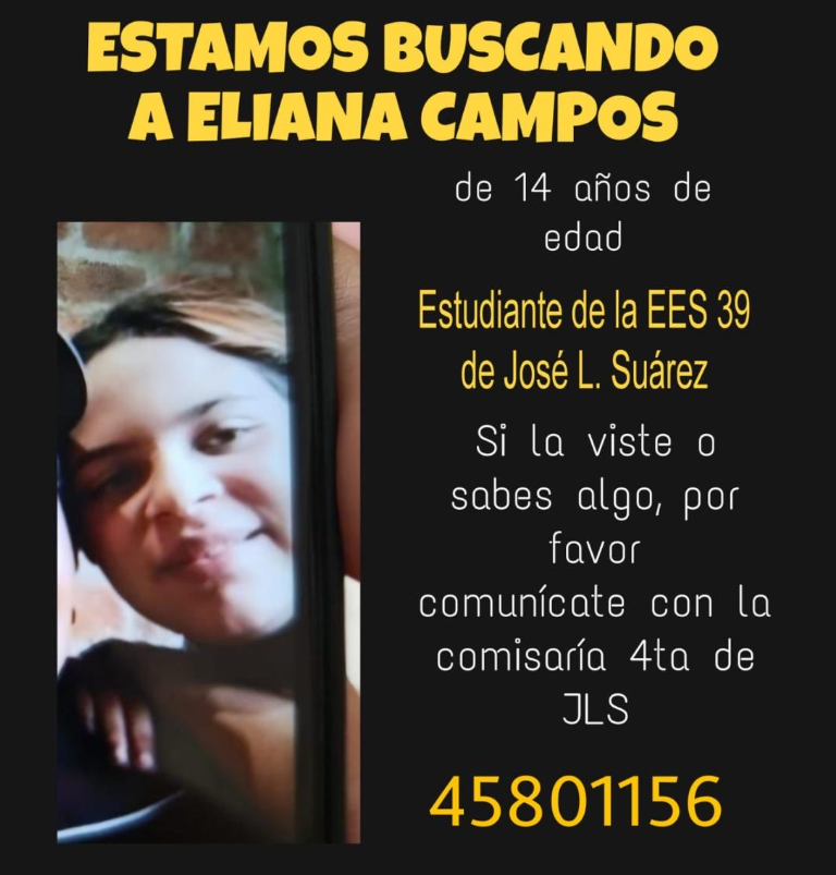 Buscamos a Eliana Campos!!, por favor difundir !!!🙏
Tiene 14 años, se hizo la denuncia, Comisaría 4ta.  
Por favor avisar al☎️ 911 

#JoseLeonSuarez #SanMartin #BuenosAires
