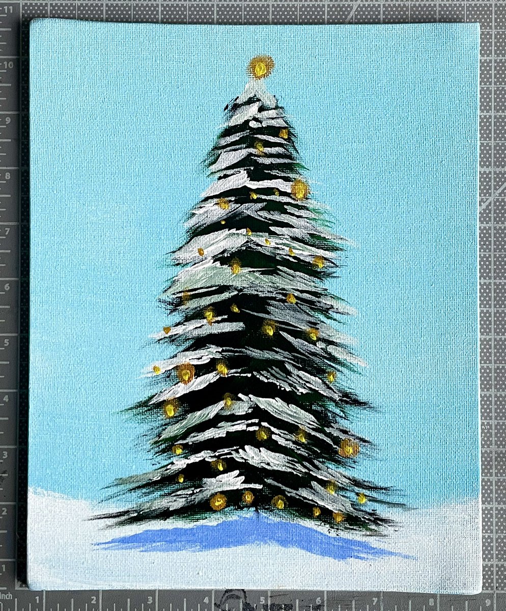greenwolf_777's tweet image. A Christmas Tree 🎄 

Acrylic on Canvas, 8x10.

#paintings #NatureBeauty #illustration