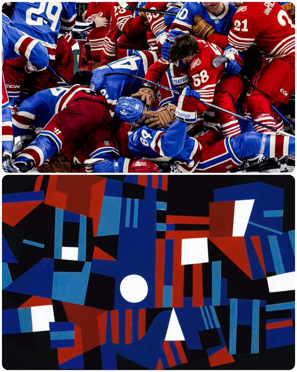 ArtButSports's tweet image. Red and Blue Composition, by Ad Reinhardt, 1941 (flipped), 📸 by Andrew Mordzynski
