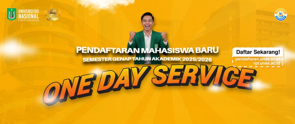 SOBAT UNAS, PENDAFTARAN SEMESTER GENAP TAHUN AKADEMIK 2025/2026 SUDAH DI BUKAAA! SATU HARI DAFTAR LANGSUNG JADI MAHASISWA 🤩✨

Sobat unas silakan akses melalui pendaftaran.unas.ac.id atau rpl.unas.ac.id
ditungguu yaa Sobat UNAS!!