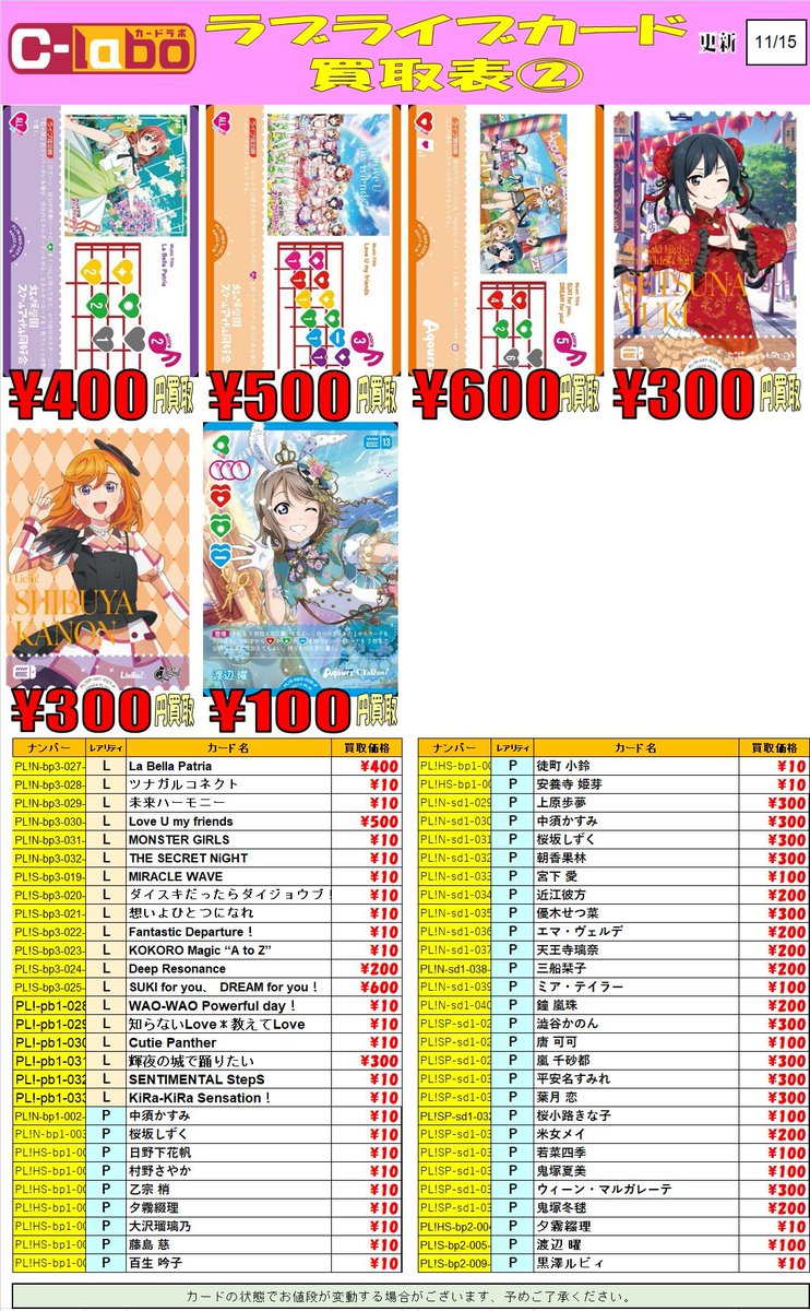 ラブカ 買取情報】 昨日からラブカ買取開始しております！ こちらのPOP