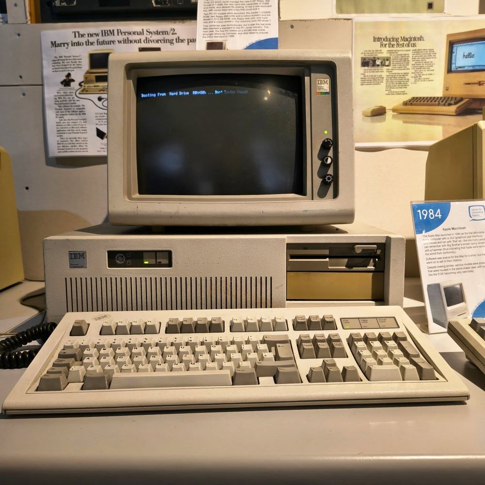 nostalnerd's tweet image. IBM PC-AT giving off Big Boss energy.