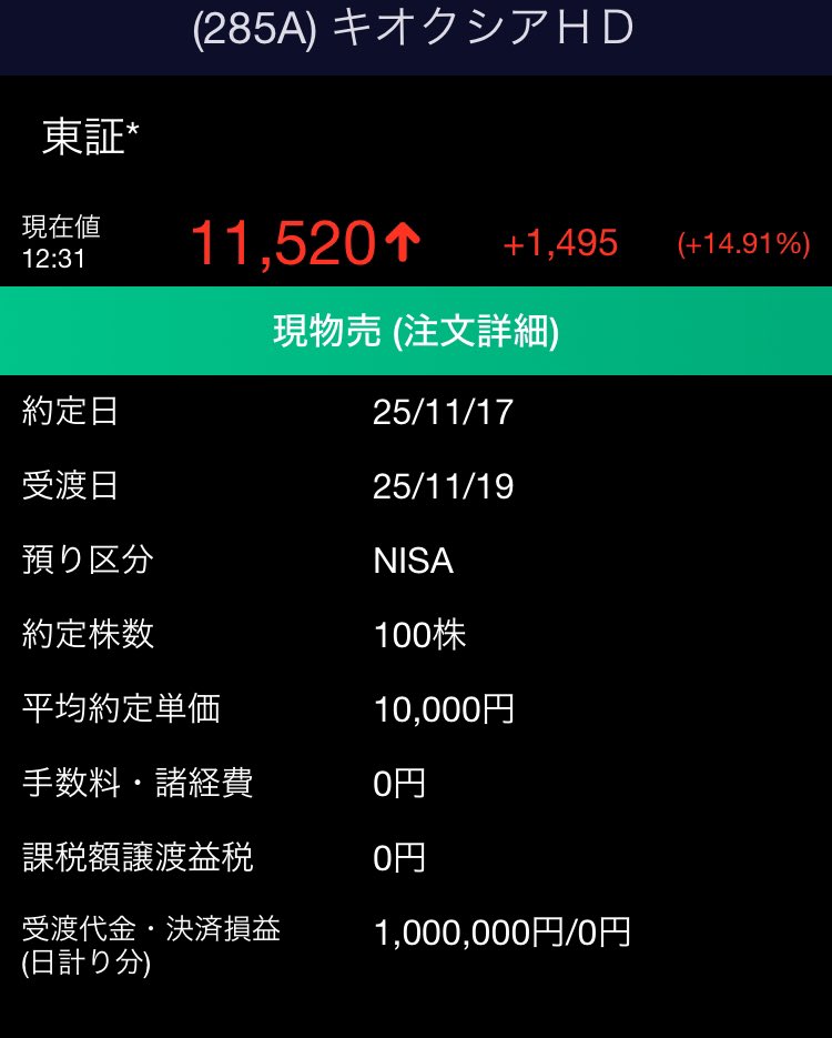 keitaiplanner's tweet photo. 今日の成行で現物売りしたけど、
やはり私が売ると上がりますね…

1,713円からのテンバガー狙いましたが、過熱感の方が怖かったです。
7,000円くらいになってもおかしくないと思った。

夢をありがとうございます

#キオクシア https://t.co/ZMyaTi0Vd4