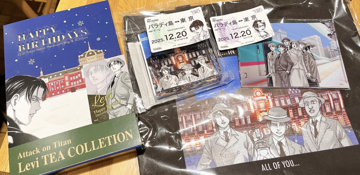 dreamgoon's tweet image. 朝イチでトーキョー駅のポップアップ行ってきました🚃すごい並んだ…が、欲しかった絵柄のグッズや特典もお迎えできてよかった。。。