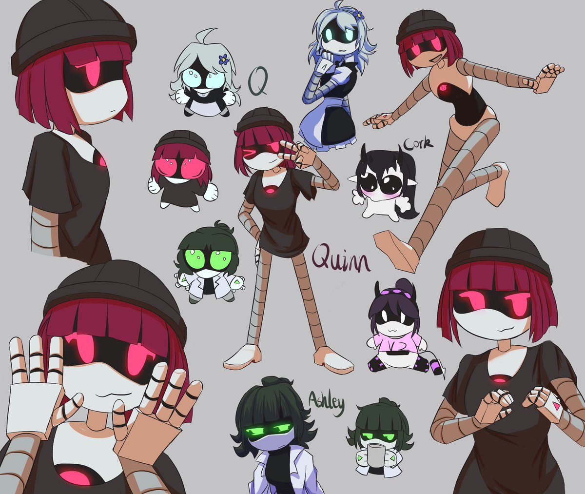 MacchiatoCM's tweet photo. ~ More art surprises!! Quinn &amp; Ashley (Belong to me! 💚🩷) Q (Belong to ShyMeow64 🩵(On DC) and Cork (Belongs to @SupImCork 💜) #Anology99 #mdtwt #murderdrones

Art by: @/chorndbin1 https://t.co/JgKYL7D061