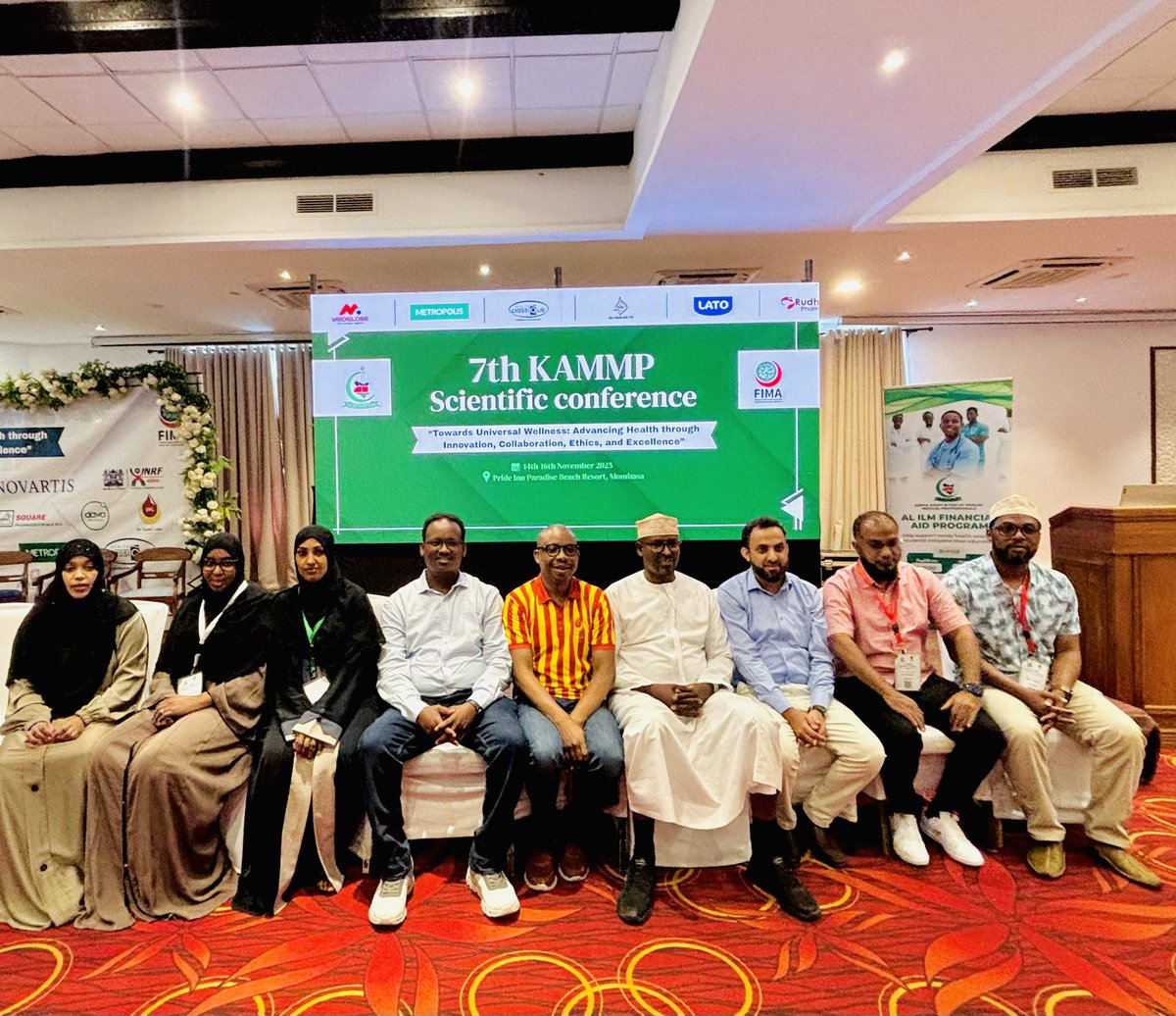 DrAhmedKalebi's tweet photo. 𝗦𝗻𝗮𝗽𝘀𝗵𝗼𝘁𝘀 𝗳𝗿𝗼𝗺 𝘁𝗵𝗲 𝟳𝘁𝗵 𝗞𝗔𝗠𝗠𝗣 𝗔𝗻𝗻𝘂𝗮𝗹 𝗦𝗰𝗶𝗲𝗻𝘁𝗶𝗳𝗶𝗰 𝗖𝗼𝗻𝗳𝗲𝗿𝗲𝗻𝗰𝗲 📸 💫 

We wrapped up an incredible three days at the 7th KAMMP Annual Scientific Conference, held from October 14–16, 2025 at PrideInn Paradise Resort in Mombasa. The event brought together over 300 passionate participants from across Kenya, along with distinguished visitors from FIMA member countries. The energy, knowledge-sharing, and camaraderie among KAMMP members were truly inspiring.

Heartfelt congratulations to the KAMMP leadership team spearheaded by Abdallah Bajaber (National Secretary General) and Dr. Faraj Amir (Conference Chair & National Treasurer) plus the entire organizing committee and volunteers for delivering a wonderfully organized, impactful conference. May Allah SWT reward them abundantly.

My sincere appreciation also goes to our partners, sponsors, and dignitaries who made this year’s gathering vibrant and memorable. Special mentions to our Guests of Honor:
⭐ H.E. FCPA Ahmed Abdullahi, E.G.H., Governor of Wajir County & Chair of the Council of Governors, who joined us for the closing ceremony.
⭐ Prof. Shaukat Abdulrazak, Principal Secretary for Science, Research, and Innovation, who officiated the opening ceremony on Saturday.
⭐ Dr. Omar Ahmed, Director of Health Sector Coordination & Research, Ministry of Health, representing Cabinet Secretary Hon. Adan Duale.
⭐ H.E. Witjaksono Adji, Ambassador of Indonesia to Kenya, who graced our Saturday Gala & Networking Dinner as Chief Guest.

It has been an honor and privilege to serve as KAMMP President this year, being my first in a two-year term. 

Kenya Association of Muslim Medical Professionals (KAMMP) was founded in 1998 as an independent, professional, charitable, not-for-profit, and non-political association committed to:
✅ Providing a platform for Muslim medical professionals to align healthcare practice with Islamic values and principles.
✅ Promoting unity, welfare, and professional growth among Muslim medics in Kenya.
✅ Educating healthcare professionals on Islamic ethics in medicine.
✅ Raising public awareness on emerging health trends and on preventive and promotive health.
✅ Supporting communities through medical care, humanitarian assistance, and relief work.

The past couple of years has seen a revival of KAMMP by a new generation of Muslim health professionals as the Community has grown exponentially poised to play a more central role in the National and International stages.

I look forward to strengthening collaborations with all members and partners as we continue advancing the noble mission of KAMMP, with even greater activities ahead, insha’Allah.

📸 More snapshots available on KAMMP social media pages including FB https://t.co/FX780eOpeG