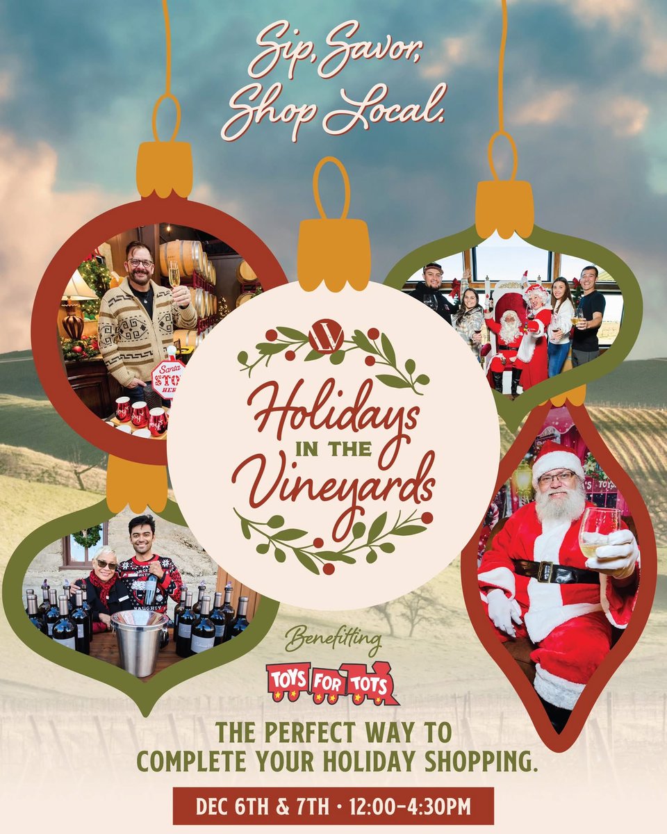 RetzlaffWine's tweet photo. Holiday in the Vineyards is almost here and the estate is feeling extra magical. ✨

 Two festive days filled with live music, local gift vendors, wood-fired pizza, and the sweetest Mistletoe Carolers drifting through the vines from 3-4pm. https://t.co/buwR4nlEIW