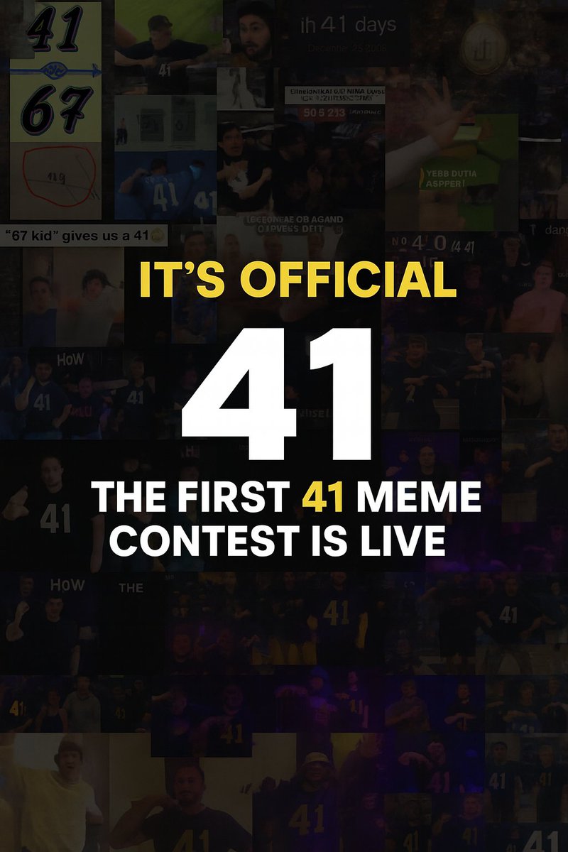 Official41coin's tweet image. 4⃣THE FIRST 41 MEME CONTEST IS LIVE 1⃣

Show us your best 41 dance or meme for a chance to win big

💰 Prizes:
🥇 1st Place — 1.5 SOL
🥈 2nd Place — 1 SOL
🥉 3rd Place — 0.5 SOL

HOW TO ENTER:
➡️ Post your 41 dance or meme as a reply to THIS post
➡️ MUST like,repost and follow…