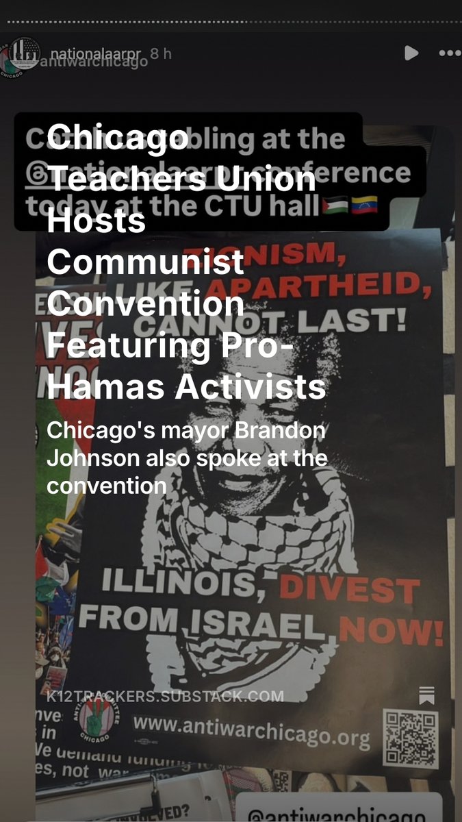 Chicago Teachers Union Hosts Communist Convention Featuring Pro-Hamas Activists 

open.substack.com/pub/k12tracker…