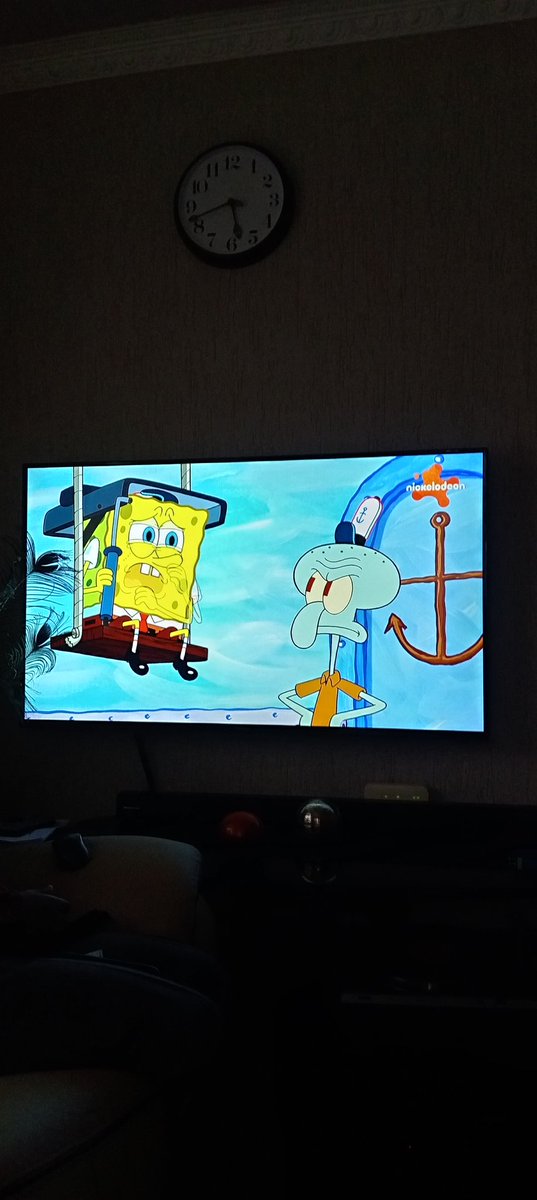 You see why I didn't finish #LetItBe 😭😭 the owner of the TV decided  to watch SpongeBob