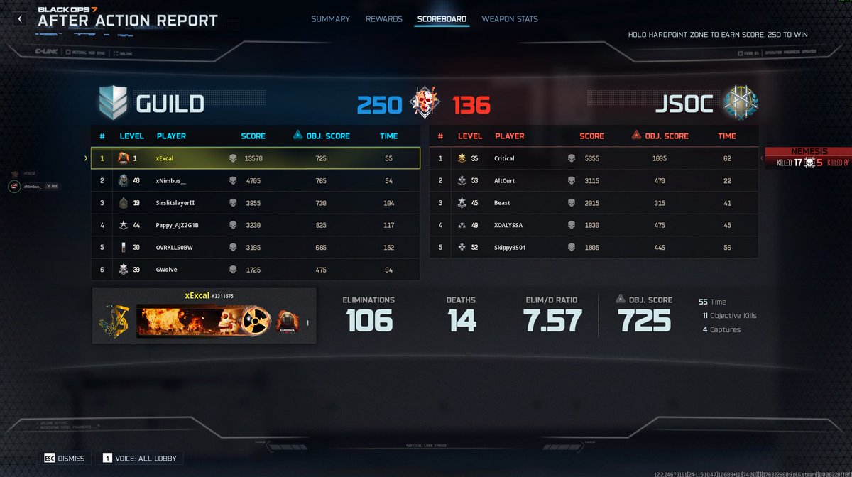 xExcal's tweet image. managing games like this while focusing on camos is kinda crazy for a cod. new matchmaking is kinda goated