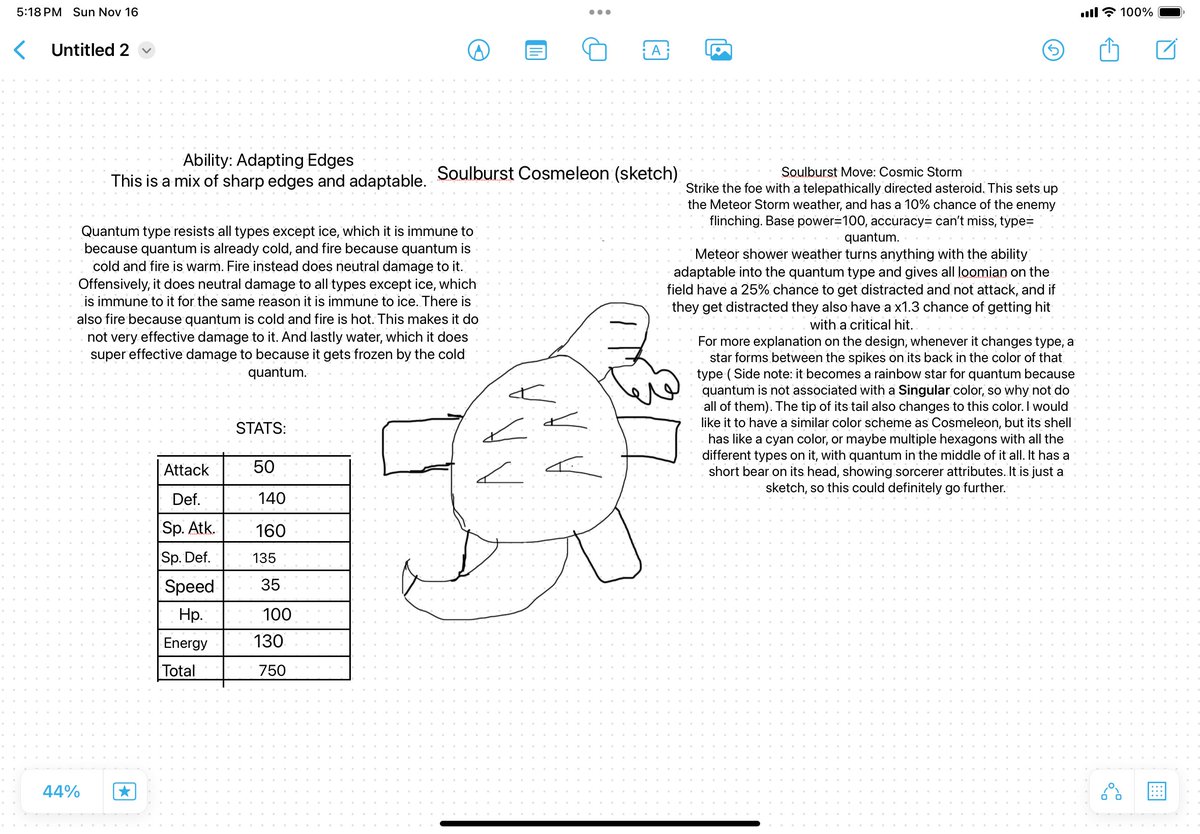 Text1244's tweet image. My Soulburst Cosmeleon. Please vote me for loomian legacy president!