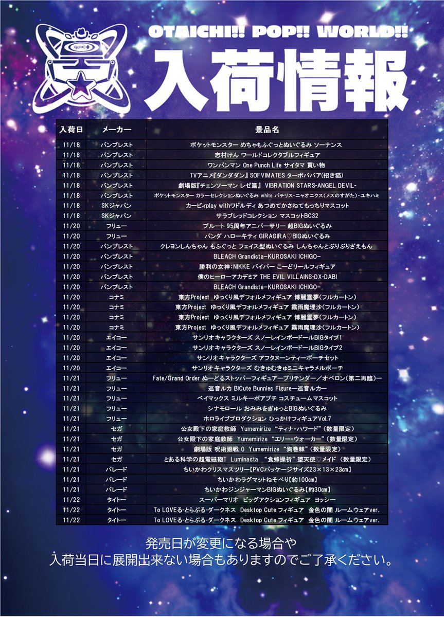 こんにちは☀️さて､今週の入荷情報になります！志村けんのﾜｰﾙﾄﾞ