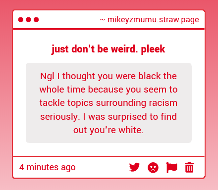 mikeyzmumu's tweet image. i&apos;m filipino don&apos;t ever call me white again