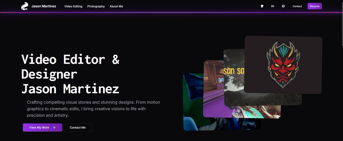 jsonm4rtinez's tweet image. Made a Few changes to my portfolio website
jasonmartinez.me

Take a look and let me know what you think about it also let me know if something is not working🔥.

connected video editing and photography to notion so its easier to make changes 

design is kinda weird just…