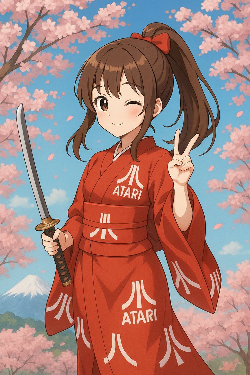 loderun's tweet image. アタリガールチャレンジ。アタリサムライガールが爆誕。変なロゴマークが混じっているけど気にするな！