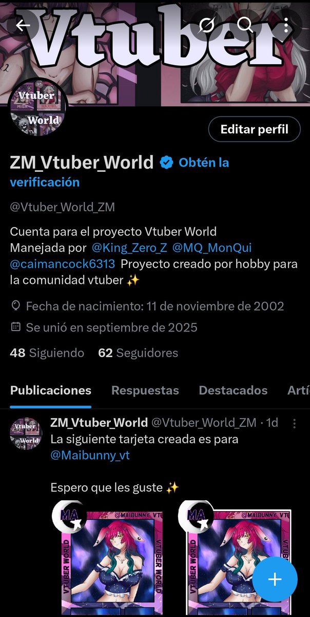 [Tarjetas Vtuber]

Gentea, tengo este proyecto para hacer tarjetas vtuber como un regalo a la comunidad sin importar la cantidad de seguidores que tengan

Este proyecto se hace por hobby pero tener mas apoyo en la cuenta seria agradable 

Los likes y rt se agradecen ✨️