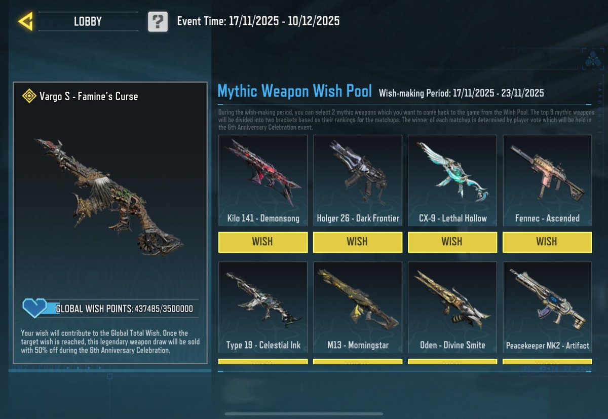 SophiaErrant's tweet image. Imagine someone voting for Mythic M13 😭