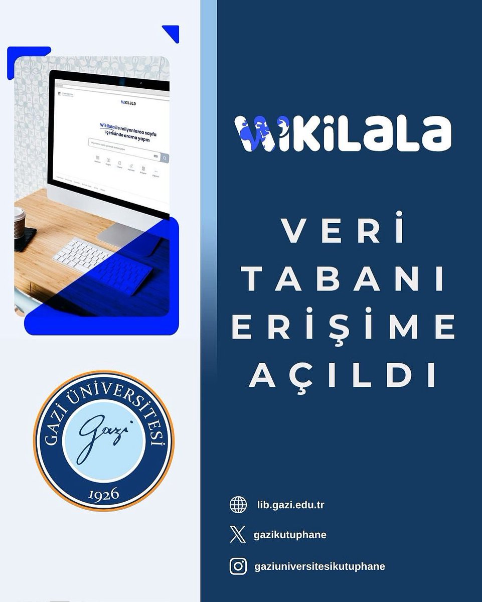 Wikilala matbaanın icadından sonra basılmış Osmanlı (1729-1928) ve Cumhuriyet Dönemine ait (1923-2023) metinler (gazete, dergi, kitap ve belge) içerisinde günümüz Türkçesiyle “arama” yapılmasına olanak sağlayan bir dijital kütüphanedir.
lib.gazi.edu.tr/view/announcem…

<a href="/Gazi_Universite/">Gazi Üniversitesi</a>