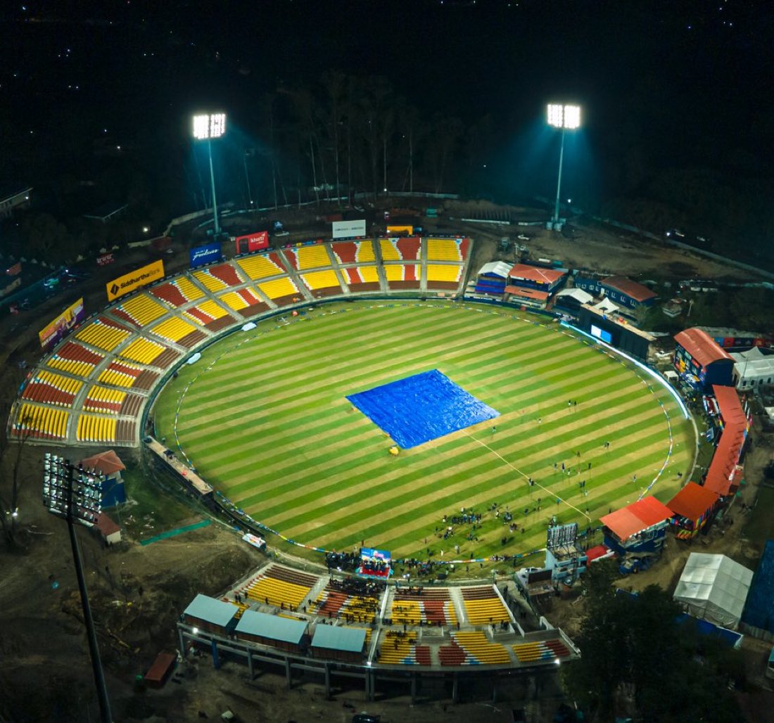 Floodlights operational at the Kathmandu Stadium in Nepal. 👏