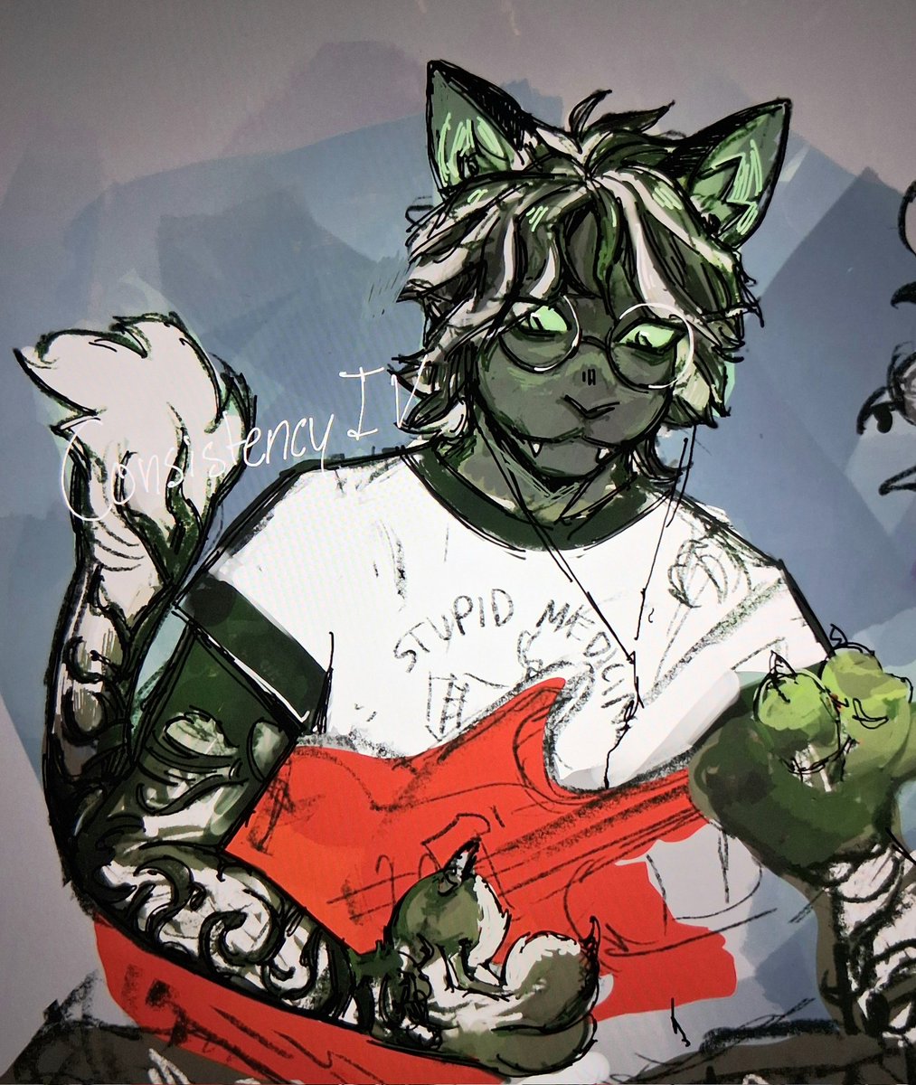 ConsistencyIV's tweet photo. This wip is looking so rad, shutout to @KalbBars awesome fursona! #furryfandom #furrycommunity #furryartist https://t.co/FFcR4tTGBl