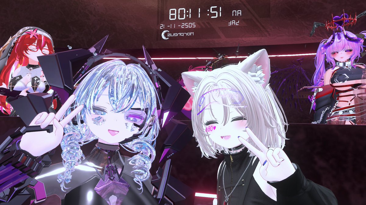 vrc_Rashbear's tweet image. アナウンスに夢中で集合写真をいただくのを忘れてしまいました……

先日はご来店ありがとうございました
アフターでお声がけいただいて、色々お話させていただいてとても楽しかったです

……また、堕ちにきてくださいね……♡

スタッフ　フーカ

#VRC_いくりぷ