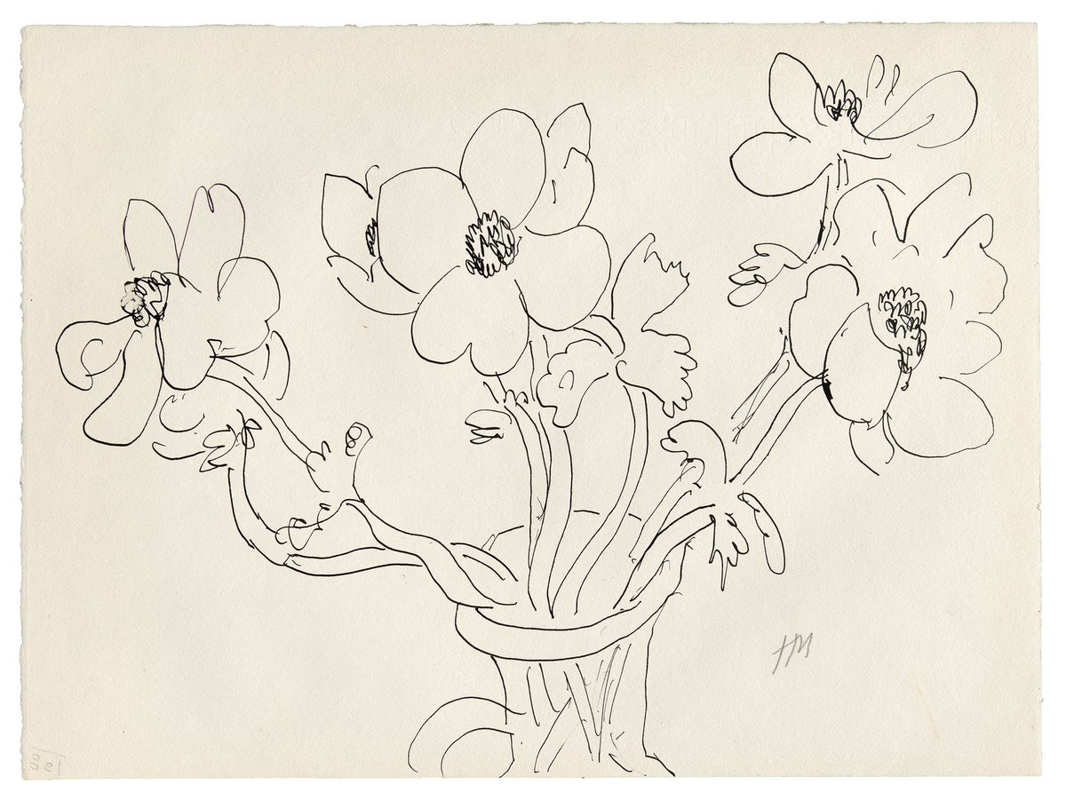 Anemones in a Vase (recto and verso), 1944 #artbots #matisse